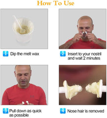 Wokaar nose wax kit before-after visuals showcase long-lasting results.