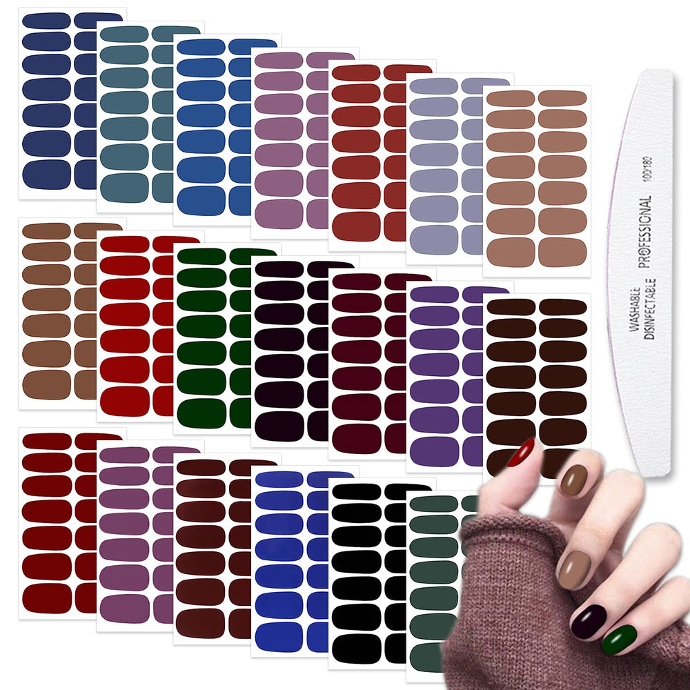 WOKOTO tiras autoadhesivas para uñas, 20 hojas, acabado brillante.