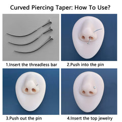 WOLAYI G23 titanium threadless taper straight 16G for precise nasal piercings.
