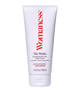 Womaness The Works bottle closeup showing deep hydration in action.