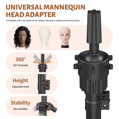 Womnwomn wig stand tripod stable base prevents tipping during sessions.