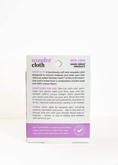 Wonder Cloth Make-Up Remover demonstrates pore-cleaning action with water-only technique.
