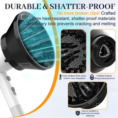 Wondrokey diffuser highlights gentle airflow with fine vents for smooth curls.