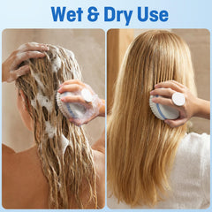 Wonsagain nylon bristles reach thick hair to cleanse and remove buildup