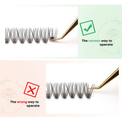 WONSIS lash clusters feature two to three-row construction for faster DIY application.