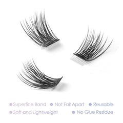 WONSIS Lash Clusters 14mm C Curl create dramatic eye opening