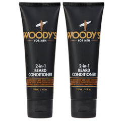Woody's 2-in-1 beard conditioner bottle pour for easy application and hydration.