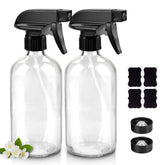 Worldgsb 16oz clear glass spray bottle for versatile cleaning and storage.
