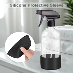 Worldgsb clear glass spray bottle showing liquid level for easy monitoring.