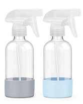 Worldgsb glass spray bottle with blue sleeve enables precise plant misting and cleaning.