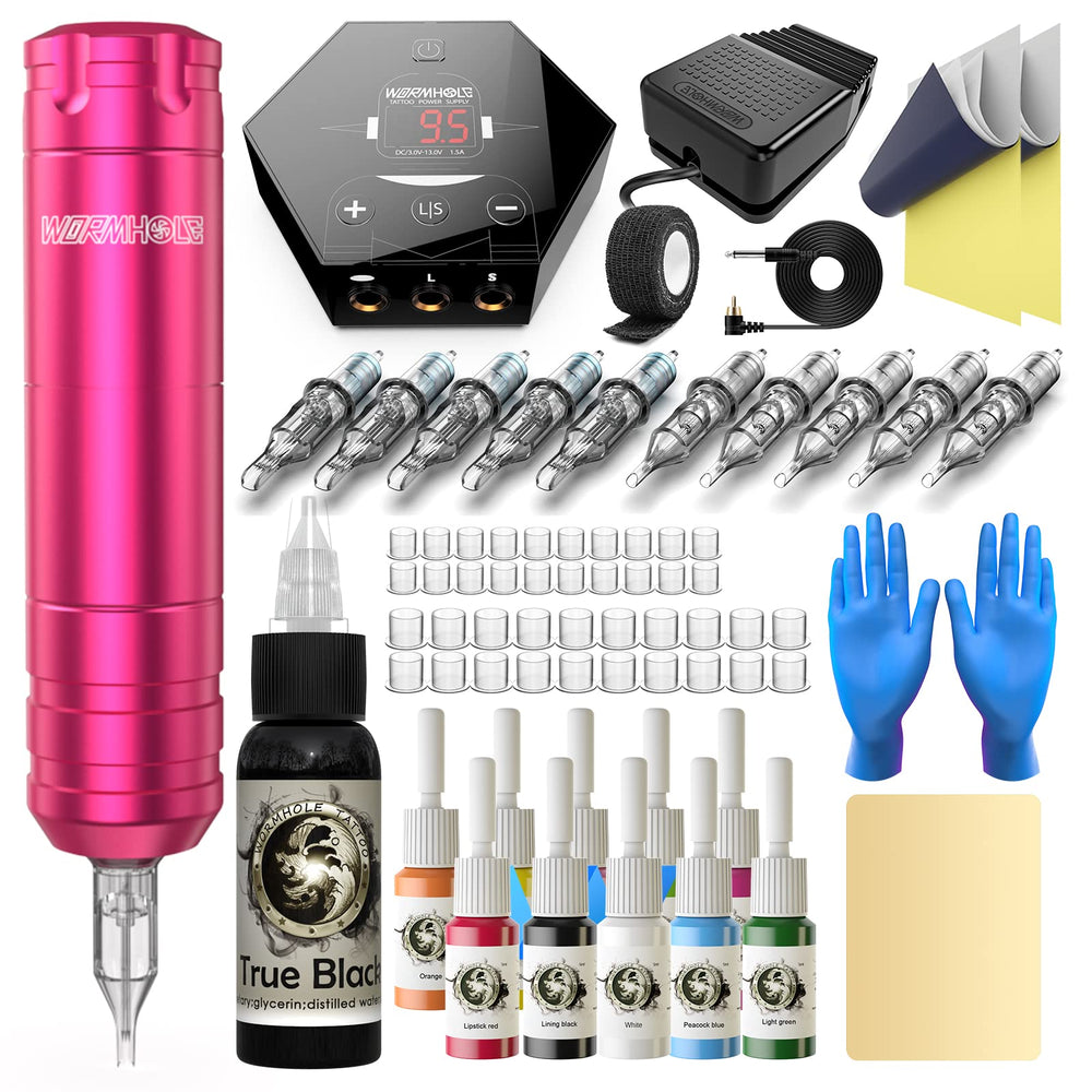 Wormhole Tattoo Kit rotary machine close-up for beginner practice and control.