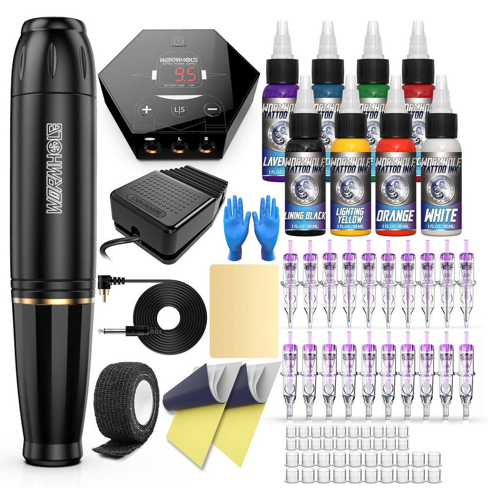 Wormhole Tattoo WTK070 kit front view for a complete beginner setup.