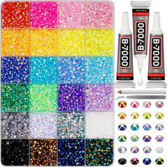 Worthofbest 17000Pcs rhinestones kit adds sparkle to clothing and nails.