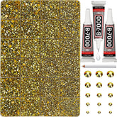Worthofbest 33000-piece metallic gold rhinestones bundle for dazzling DIY crafts and fashion embellishments.
