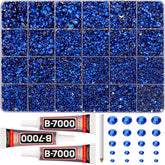 Worthofbest blue rhinestones 2-6mm mix for dazzling fabrics and accessories.