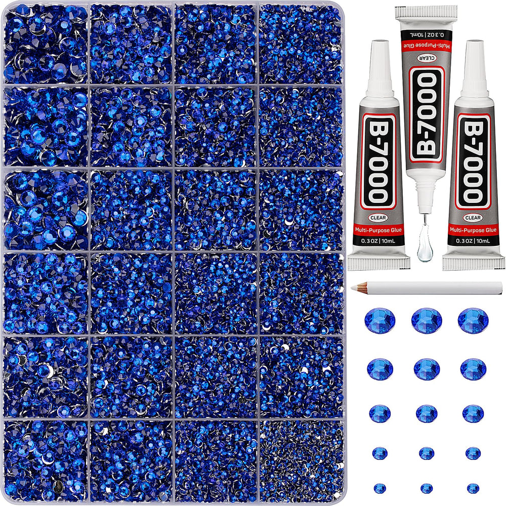 Worthofbest blue rhinestones bulk kit for dazzling crafts and fashion projects