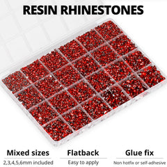 Worthofbest 4 mm, rhinestones rojos para calzado y bolsos