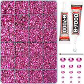 Piedras resina fucsia Worthofbest 2mm para manualidades, brillo intenso