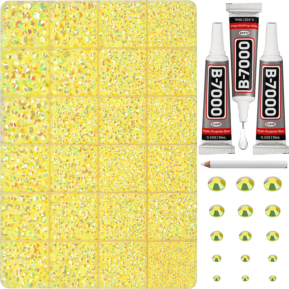 Worthofbest yellow rhinestones 33000-pcs sparkle for DIY crafts and fashion projects.