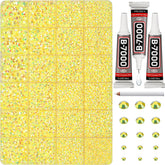Worthofbest yellow rhinestones 33000-pcs sparkle for DIY crafts and fashion projects.
