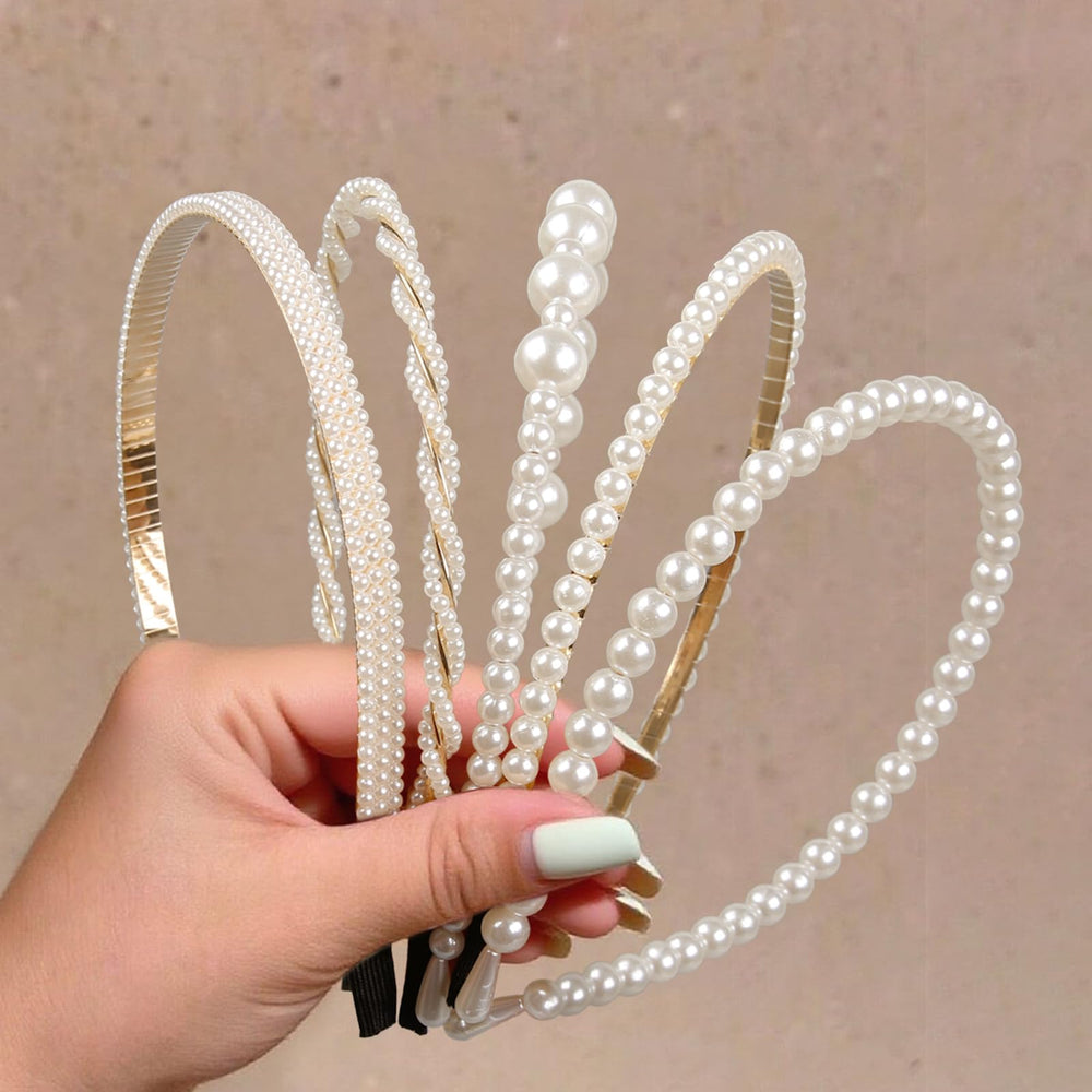 Diadema de perlas de una cadena de WOVOWOVO, elegante y segura para cualquier evento.