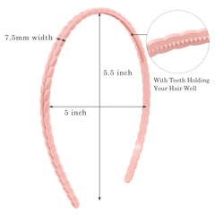 Diadema plástica de WOVOWOVO con dientes para fijar el cabello sin resbalones