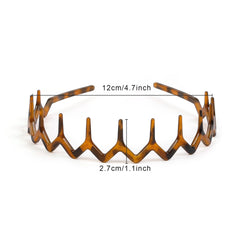 WOVOWOVO diadema zigzag con dientes negro, anti deslizamiento para actividad física
