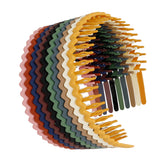 WOVOWOVO plastic hair bands with teeth close-up showing non-slip grip for all hair types.