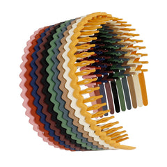 WOVOWOVO plastic hair bands with teeth close-up showing non-slip grip for all hair types.