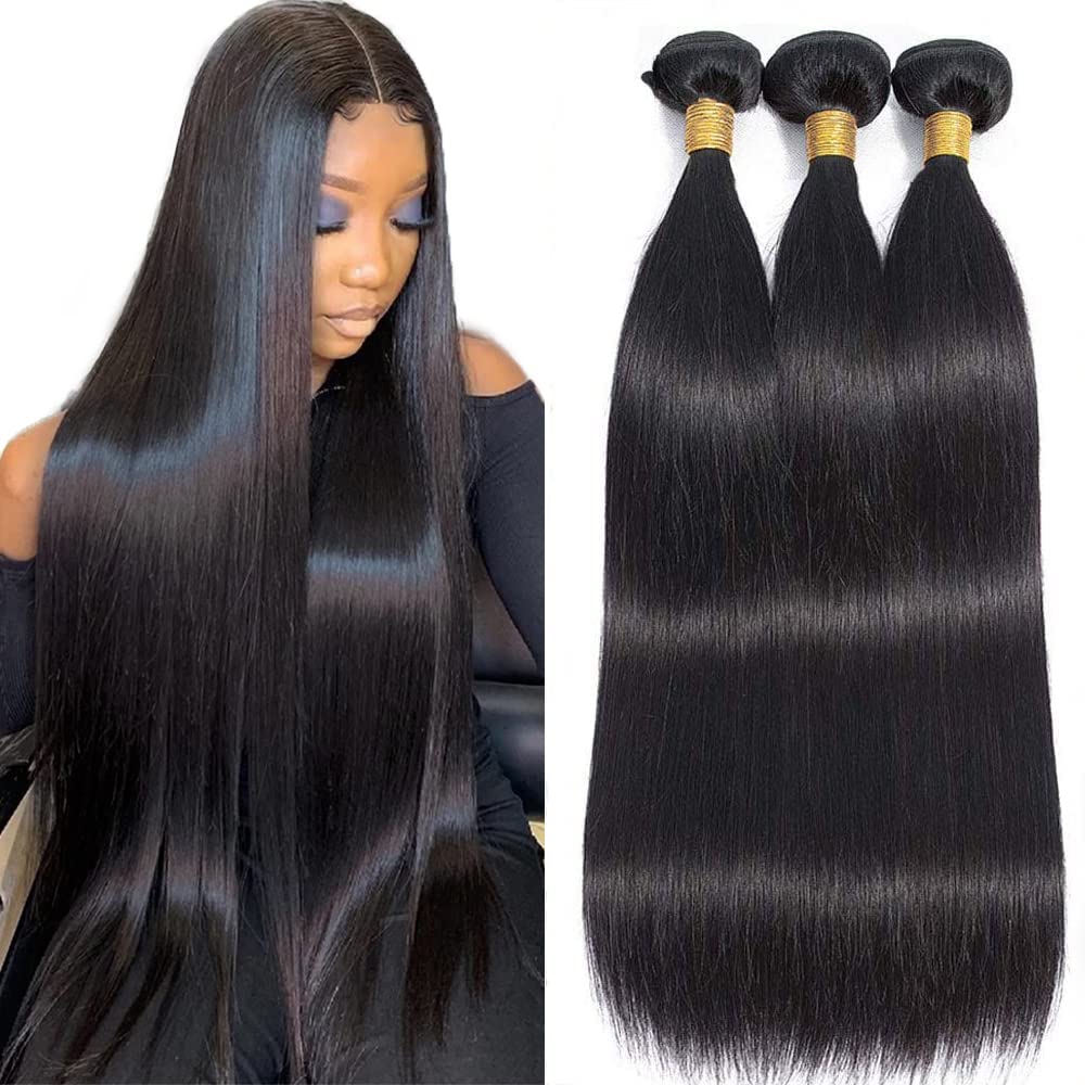 WOWQUEEN 10A Brazilian straight hair bundles 18 inch laid flat with smooth texture for everyday wear.