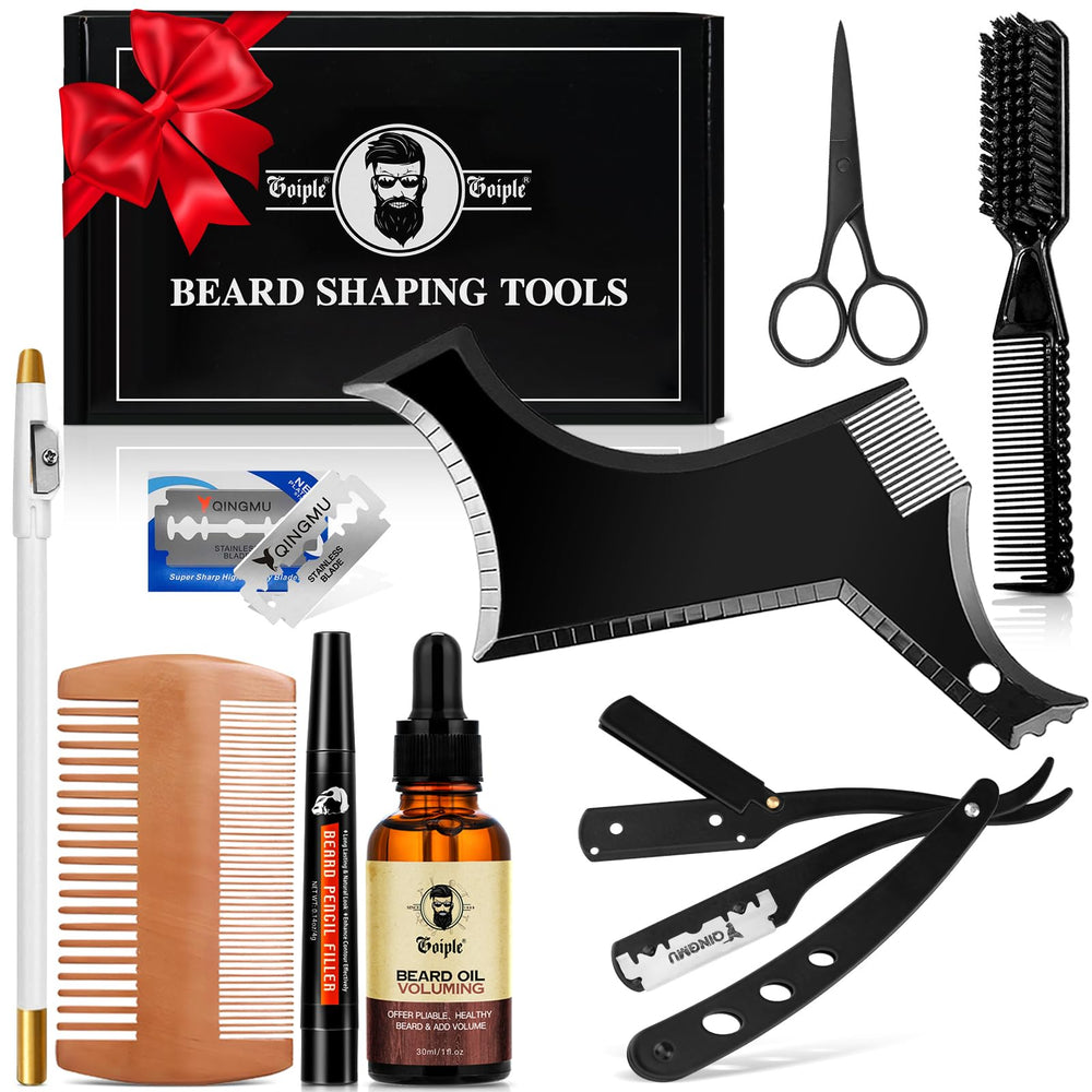 WOZUTUNT beard grooming kit laid out for precise at-home grooming