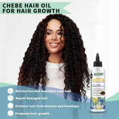 WOZUTUNT Chebe oil bottle highlights macadamia and jojoba ingredients