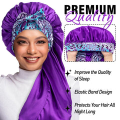 Gorro de satén para trenzas WOZUTUNT, extra largo y protector.