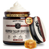 Wrath & Remedy beef tallow jar—unscented balm for deep skin hydration.