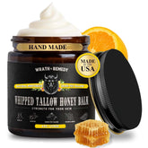Wrath & Remedy organic beef tallow citrus balm bottle providing rich hydration