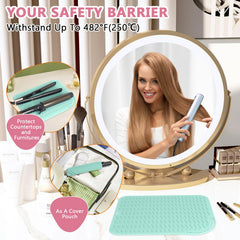WRORUNER heat mat non-slip texture provides secure grip while styling.