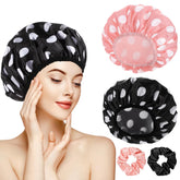 WSICSE large shower cap front view protects hair during shower time