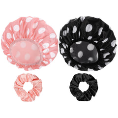WSICSE large shower cap inside lining close up shows waterproof double layer