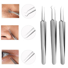 WSYUB oblique blackhead tweezers for angled access on the face.