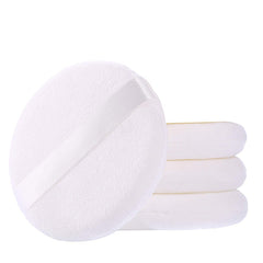 WSYUB powder puff round 4in white four-piece kit, ideal for body powder application.