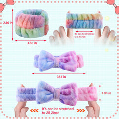 WSYUB spa headband with light green bow for skincare routine.