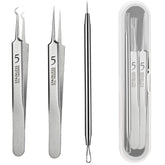 WSYUB three-piece tweezers set for precise facial extractions and pore care.