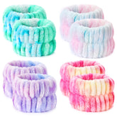 Wteehn soft coral fleece wrist bands for gentle face washing