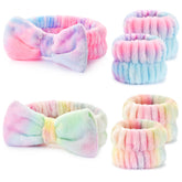Wteehn spa headband with bow keeps hair away from the face during skincare