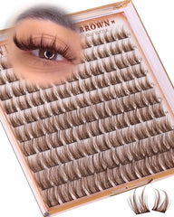 wtvane brown lash clusters natural 10mm for a soft daytime look