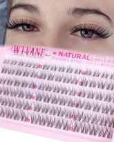 Wtvane Lash Clusters with clear band for a seamless lash line