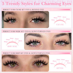 wtvane upper lashes 8-16mm mixed length for varied, salon-like lash styling at home