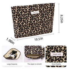 Corduroy texture close-up on the Wudygirl leopard bag highlights durability