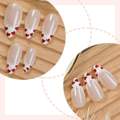 WUHCIM Valentines nails white lace French tip detail for chic office-to-evening wear