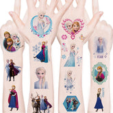 WYKDAG tatuajes temporales Disney Frozen; 100 hojas, ideal para fiestas y decoraciones.